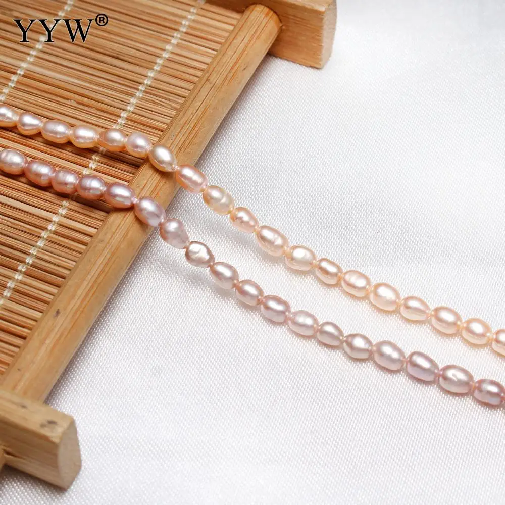 Культивированный рис пресноводный жемчуг бусины натуральный розовый/фиолетовый