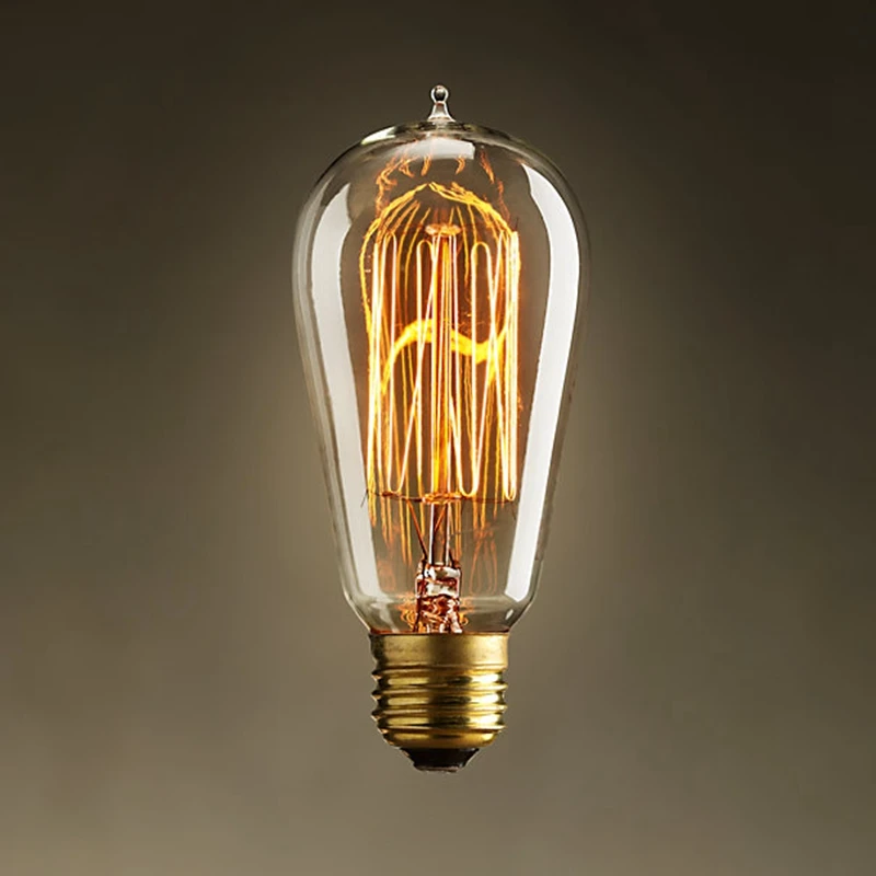 Ретро лампа Эдисона E27 220V 40W ST64 T100 T45 G80 G95 T185 A19 винтажная накаливания|Лампы