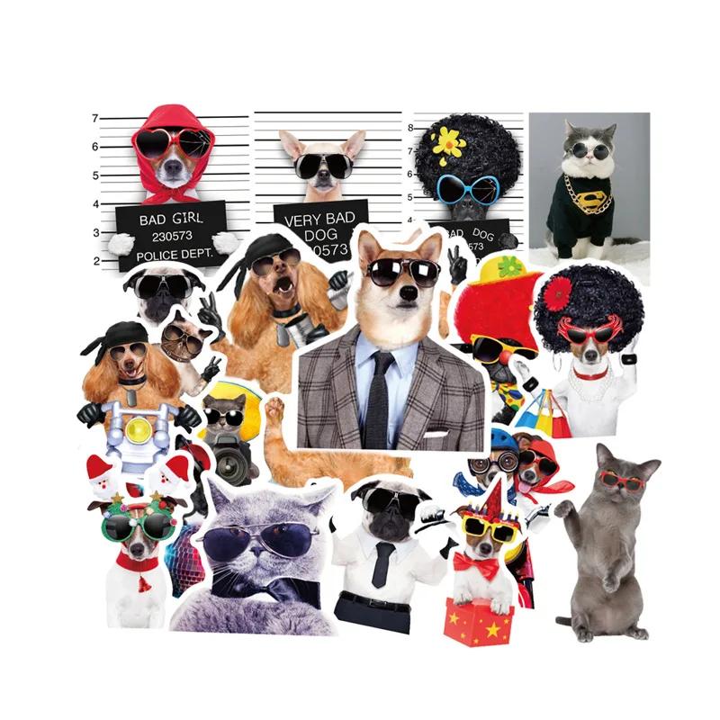 38pcs pack cute animal stickers glasses Graffiti Rock Funny for Kid Guitar Helmet Laptop Suitcase skateboard Sticker | Игрушки и хобби