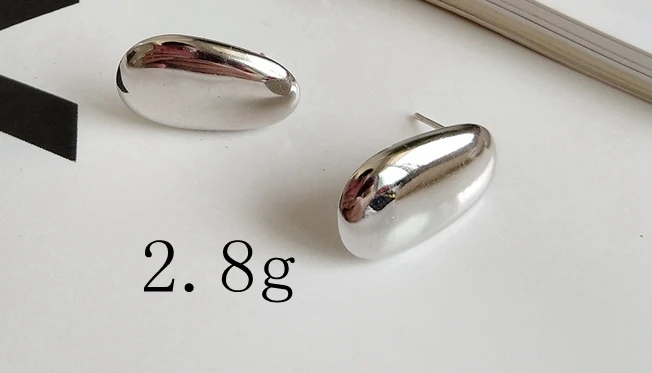 LouLeur, серебро 925 пробы, Овальные Глянцевые серьги-гвоздики, простые, креативные, высокое качество, элегантные серьги для женщин, Сексуальные Ювелирные изделия, подарок - Цвет камня: gold