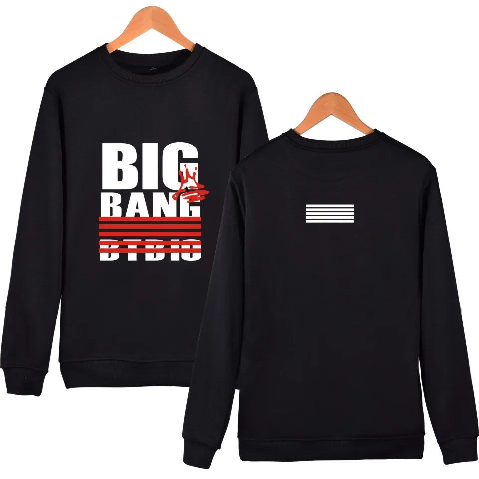Мужская толстовка Bigbang черная/белая/Красная с капюшоном и принтом в виде букв 4XL