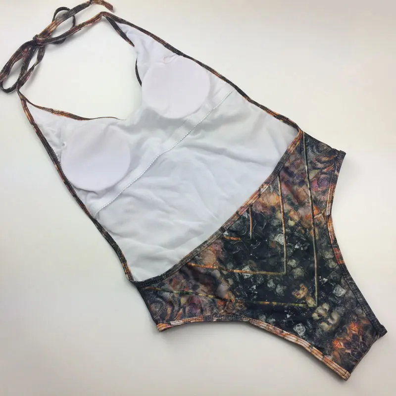 M & сдельный купальник женский сексуальный Монокини с пуш ап глубокий v образный