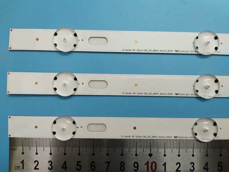 Новый комплект из 5шт. = 15шт. светодиодных подсветок 8LED 850мм для телевизора LG 43LH604V 43LH60_FHD_A Type Innotek 16Y 43дюйма FHD_LED_ARRAY_Rev0.0_151027 on.