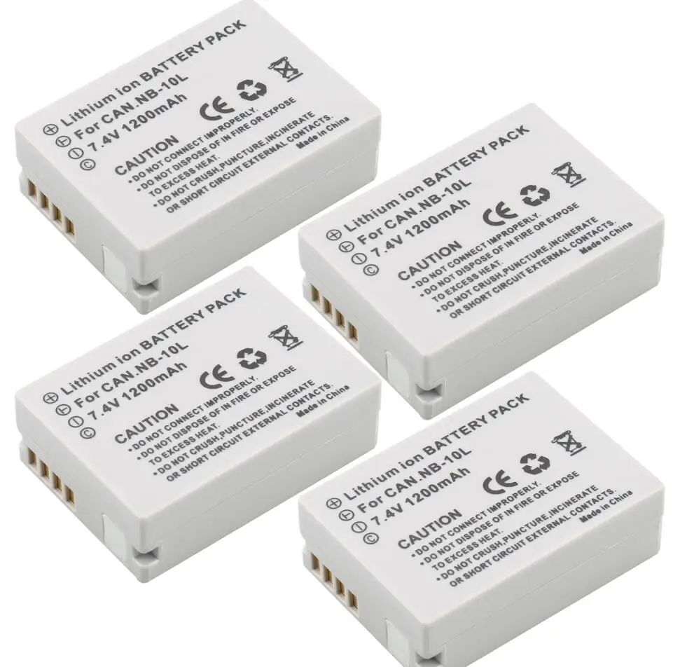 4 battery NB-10L сменный аккумулятор и USB двойное зарядное устройство для Canon SX40 HS SX40HS SX50 PowerShot SX40 HS SX50 HS SX60 HS - Цвет: 4 battery