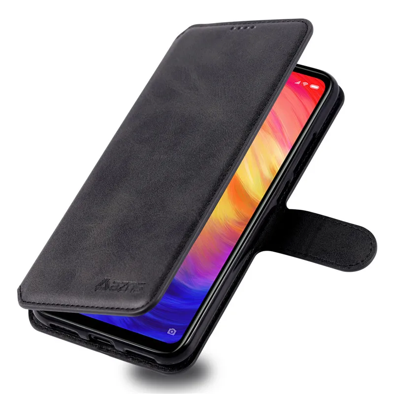 Для Xiaomi Redmi Note 7 Чехол для мобильного телефона чехол-портмоне с откидной крышкой из искусственной кожи чехол для Xiaomi Redmi Note 7 книжка с подставкой и карманом для карт Чехлы для телефона - Цвет: Темно-серый