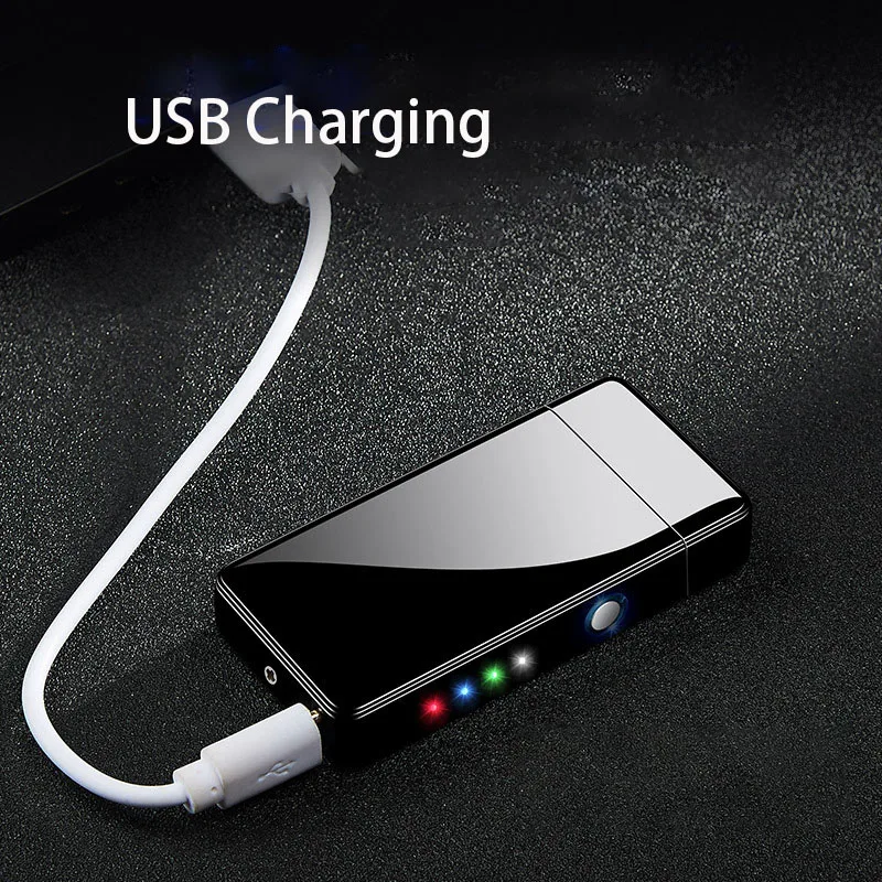Персональный креативный ветрозащитный usb зарядка сенсорный индукционный двойной дуговой зажигалки импульсный плазменный прикуриватель гаджеты для мужчин