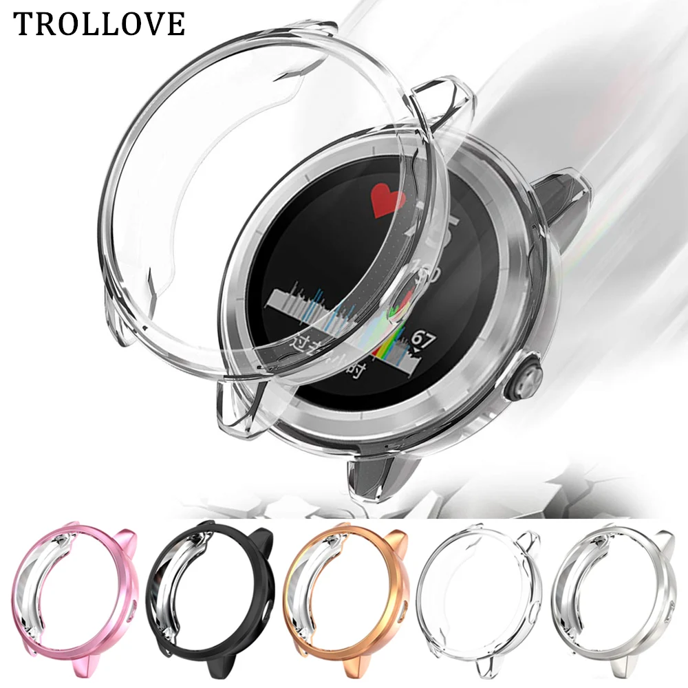 Мягкий чехол TPU для Garmin Vivoactive 3 с полной защитой бампера и крышкой для умных часов Vivoactive3. Аксессуары.