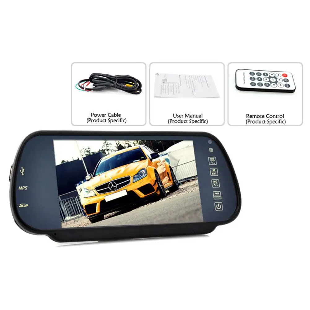 Adeeing Bluetooth зеркало заднего вида монитор и мультимедиа MP4-плеер-7 дюймов громкой связи Bluetooth зеркало заднего вида rNO