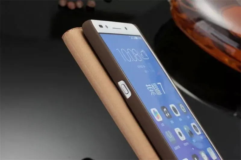 Для Huawei Honor 7 чехлы для телефонов Smart View Window Tree текстура из натуральной воловьей кожи чехол откидная сумка