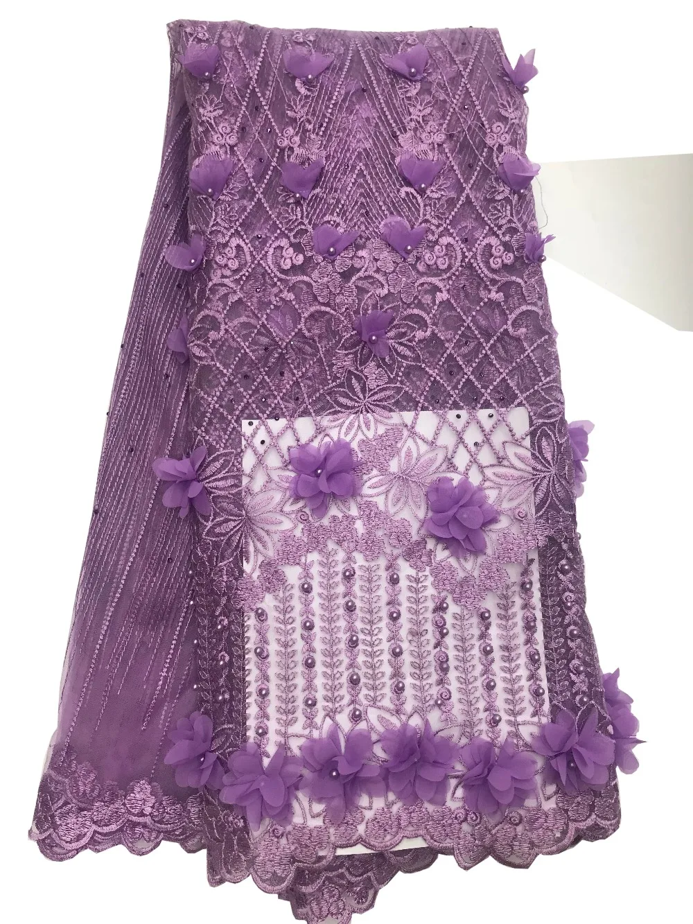 

african lace fabric 3D lace beads cotton lace fabric african tulle lace fabric nigeria