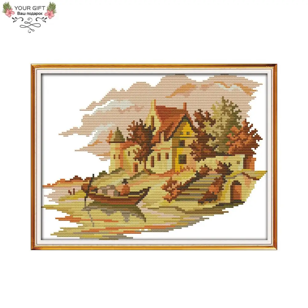 Joy Sunday пляжный дом украшение для дома F579(2) 14CT 11CT подсчитанный отпечатанный цвет