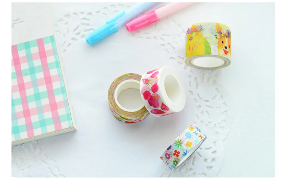 1 x цветы и животные 1,5 см/2 см/3 см* 10 м васи лента дети diy Украшение дневника Маскировочная лента Kawaii канцелярские принадлежности Скрапбукинг инструменты