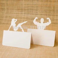 strong man sexy woman name place cards wedding party handmadepc001
