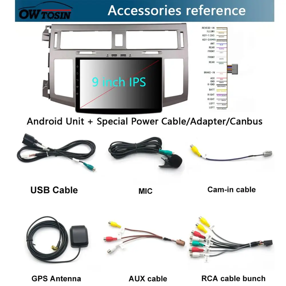 9 &quotIPS 8Core Android 0 4G + 64G Автомобильный Радио GPS мультимедийный плеер для Toyota Avalon 2006 2007