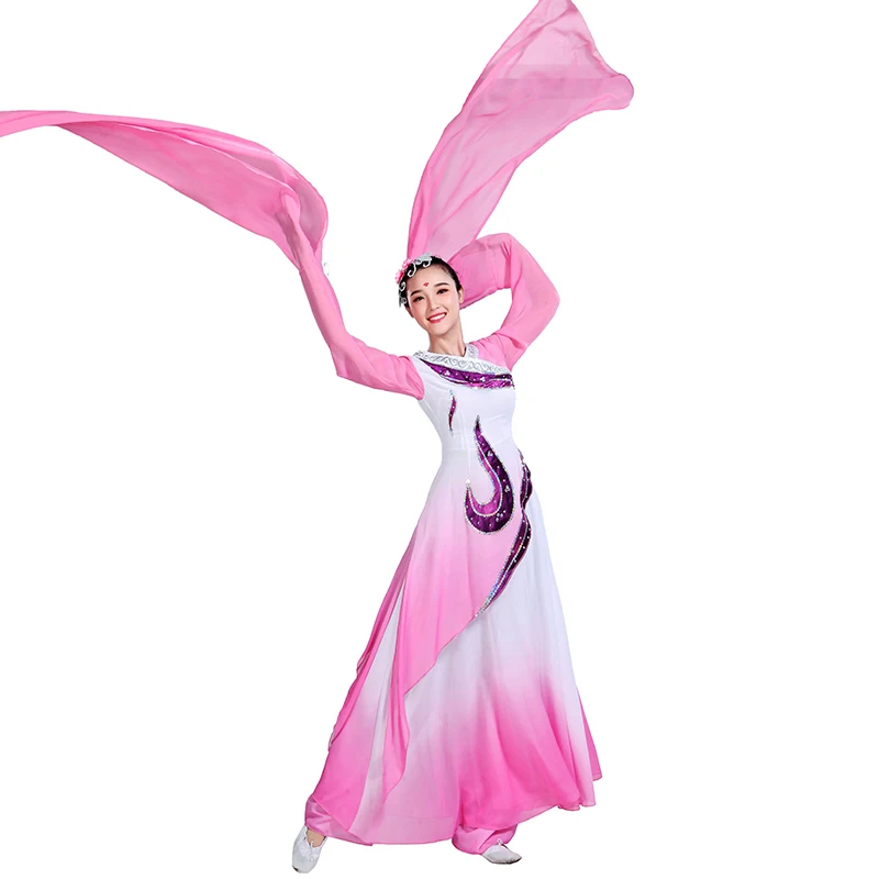 

Китайский hanfu Женский Китайский классический танцевальный костюм для женщин Танцевальный Костюм Древний китайский костюм народное платье ...