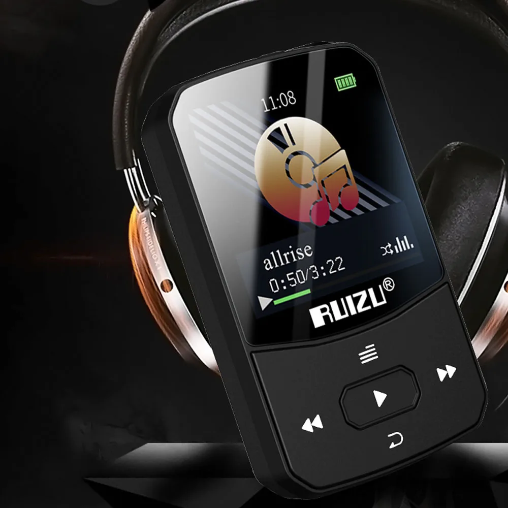 MP3 плеер RUIZU X51 с зажимом, Bluetooth, спортивный MP3 музыкальный плеер с рекордером, fm-радио, поддержка TF карты, можно подключить телефон