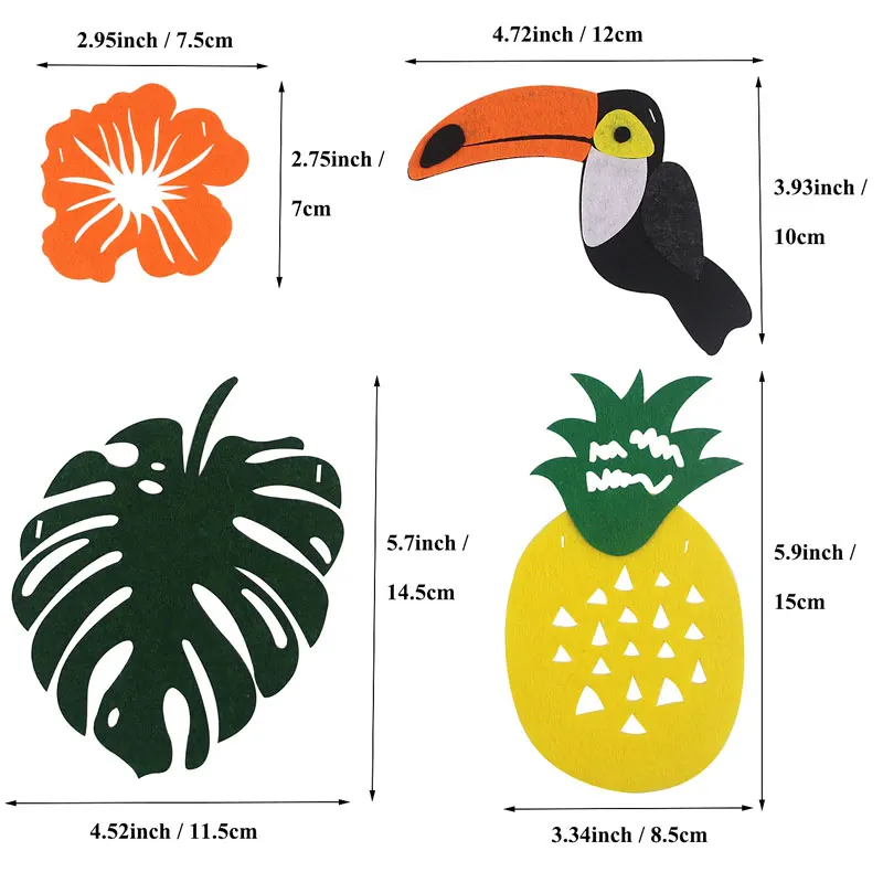 Летний набор декораций для вечеринки в тропическом стиле для детского дня рождения, вечеринки для малышей мальчиков и девочек, фетровый штандарт, пляжный бассейн Луао Гавайский декор.