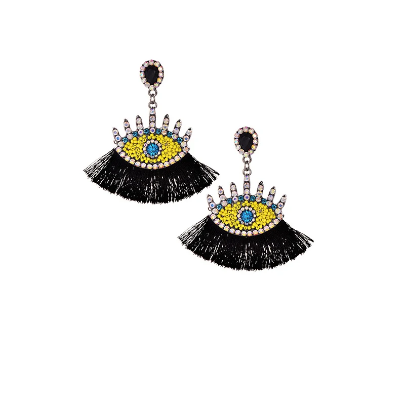 Длинные висячие серьги с кисточками для женщин винтажные геометрические