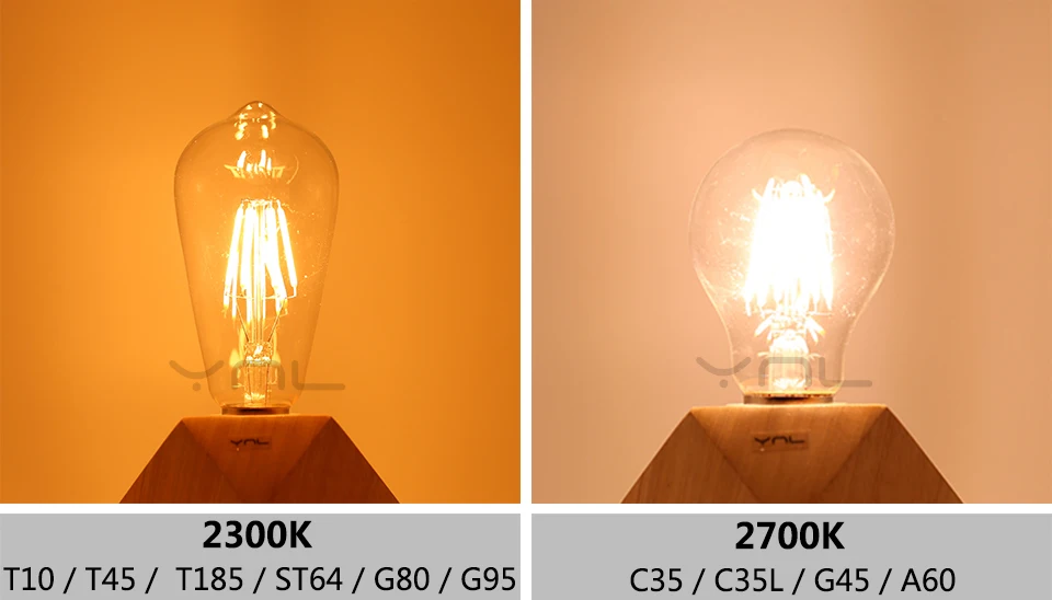 6 шт./лот Brand светодиодный Эдисон лампы E27 E14 220V 2W 4W 6W 8W Лампада светодиодный Светодиодная лампа накаливания Винтаж ретро лампы в форме свечи Стекло светильник