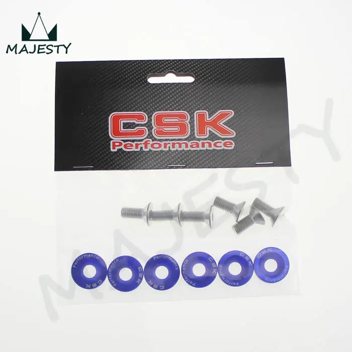 12 PIECE M8 HEX FASTENERS FENDER WASHER BUMPER ENGINE CONCAVE SCREWS JDM BLUE | Автомобили и мотоциклы