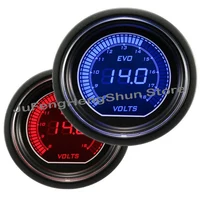 2 inch 52mm 1/16" Car Volt Gauge Blue and Red LED Light 12V Car Gauges Tint Lens Auto Digital Electronic Voltage Meter