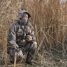 Мужская Зимняя Толстая теплая водонепроницаемая охотничья 3D камуфляжная одежда, снайперские тактические костюмы Ghillie, куртка, брюки, кепка, перчатки, шарф, 5 шт.