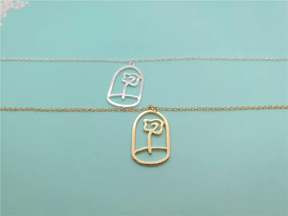 30 штук Магическая Роза в ожерелье из террариума с цветочным принтом символа