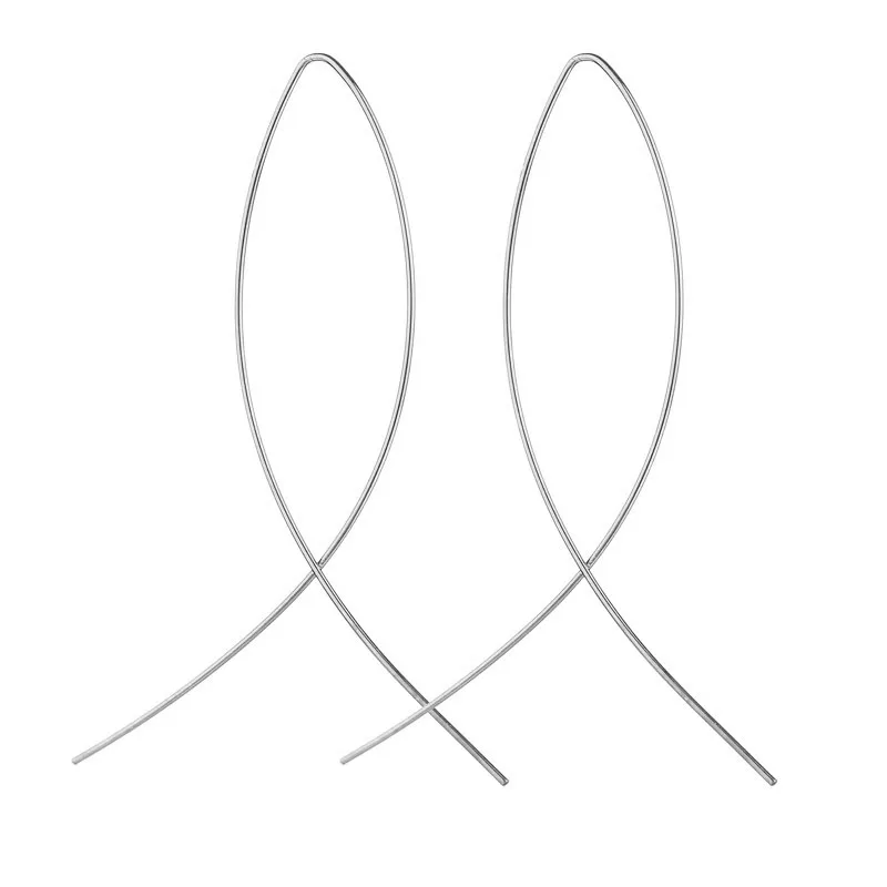 EK234 новые серьги с искусственным жемчугом, Длинные Простые Модные серьги для женщин, свадебные ювелирные изделия Boucles d'oreuilles Pour Les Femmes - Окраска металла: Silver