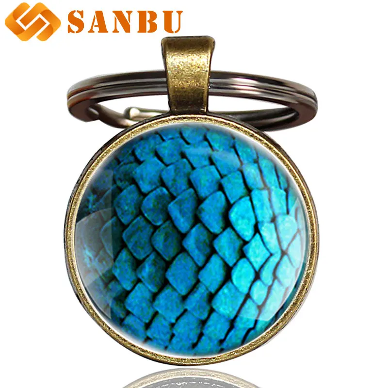 Модные синие весы талисман дракон для мужчин и женщин брелок | Украшения