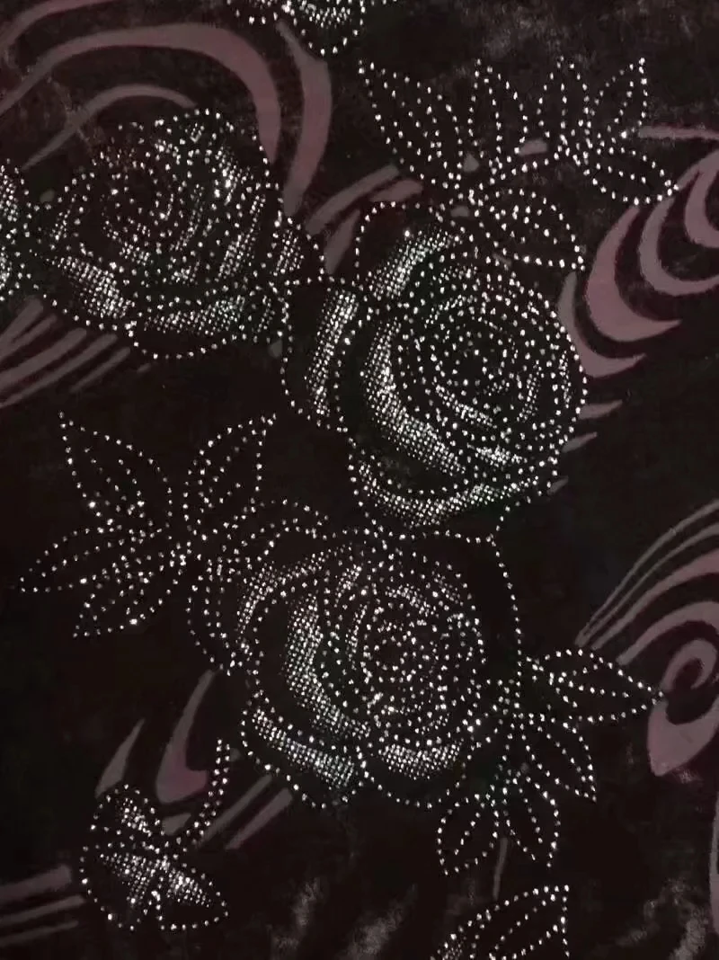 High quality african velvet lace fabric with stones 5 yards per lot silk embroidery CNR-48 | Дом и сад
