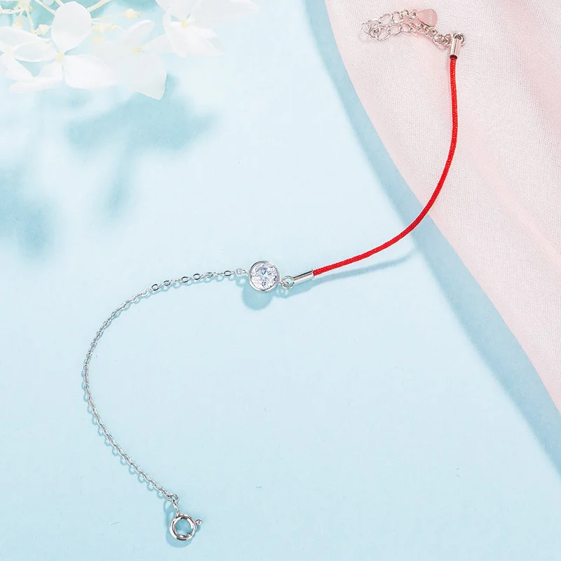 Женский браслет из серебра 925 пробы с красными подвесками|Гибкие и жесткие