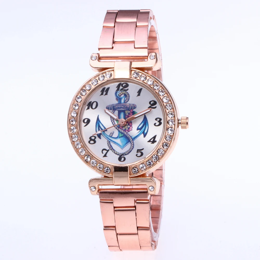 2018 модные золотые 3D изображение капитан моряк Для женщин часы Роскошные