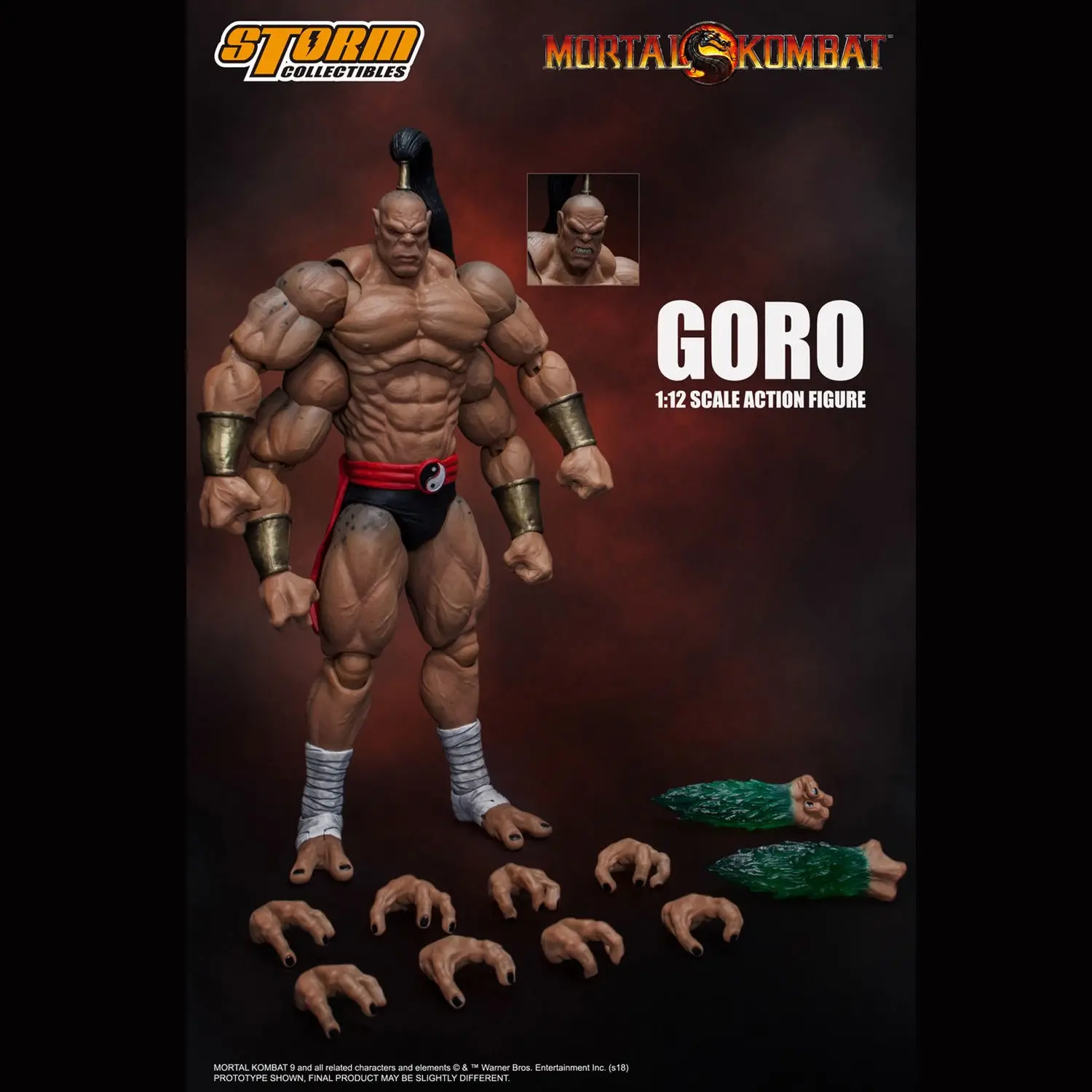 Игрушки от Storm 1/12 Mortal Kombat BOSS GORO коллекция экшн фигурка двойная голова Лепка версия