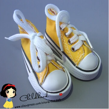 Yellow A 7,5 см кукольная обувь Джинсовая парусиновая мини-игрушка обувь 1/4 BJD для русского украшения кукла ручной работы Sneackers обувь для кукла Шэрон - Цвет: Yellow A