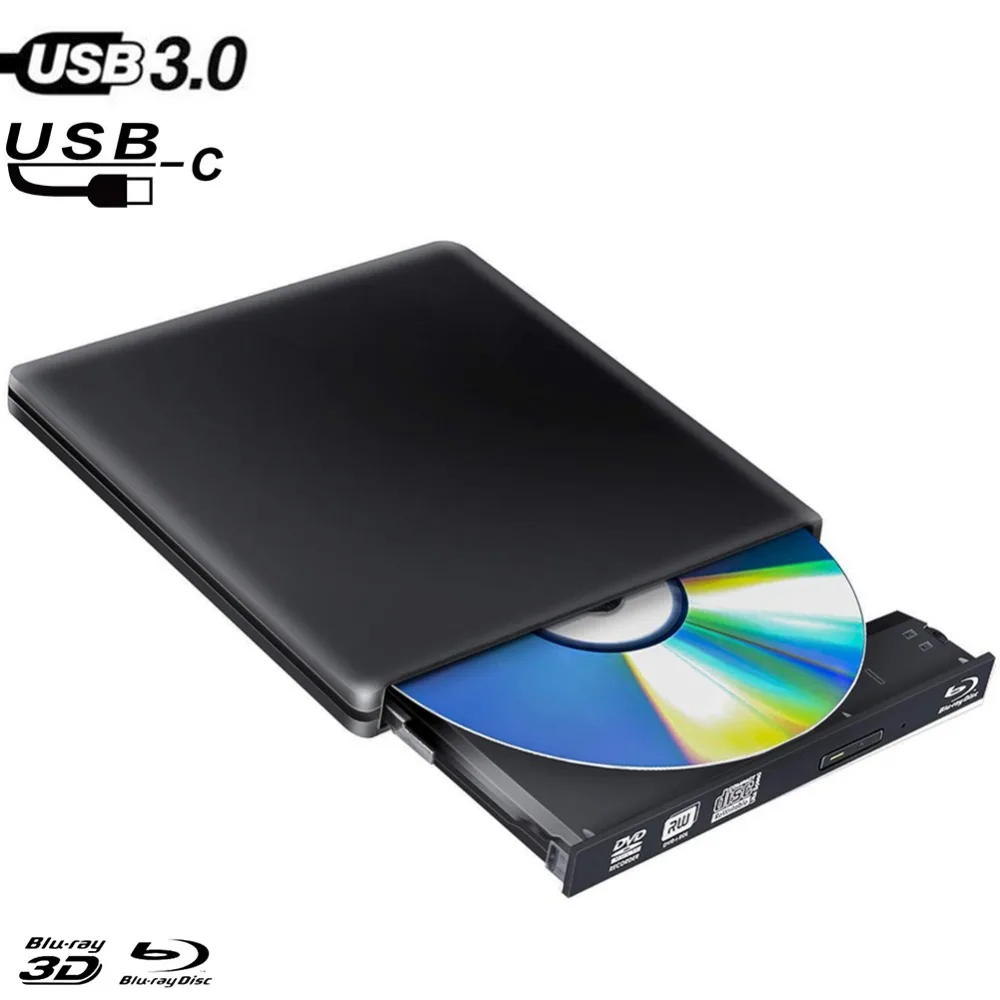 Внешний оптический привод DVD Type-C + USB 3 0 комбинированный Blu-Ray BD-ROM 3D проигрыватель