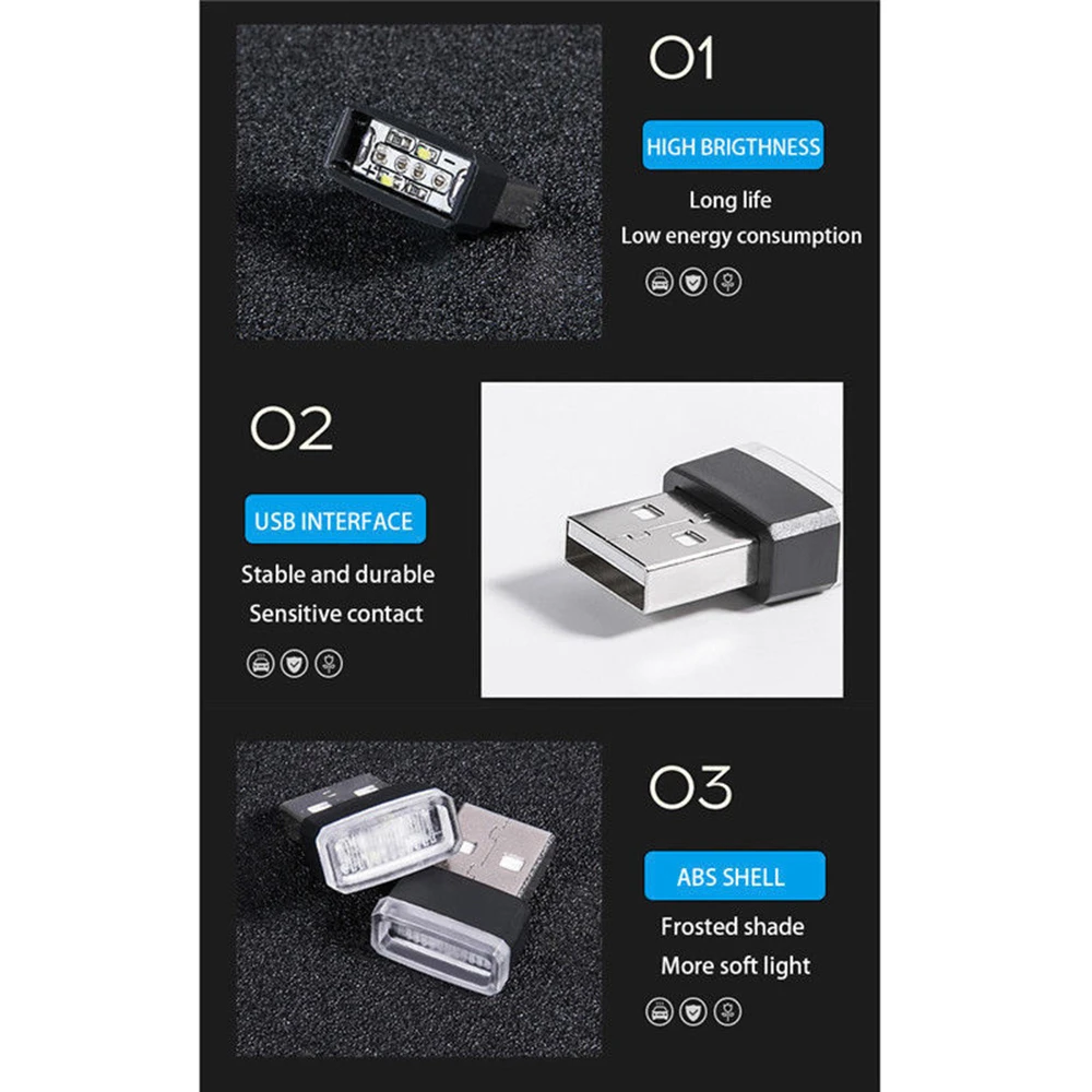 Подключи и играй, Модный Романтический Мягкий яркость, Автомобильный USB светодиодный светильник, лампа для настроения, автомобильная декоративная лампа
