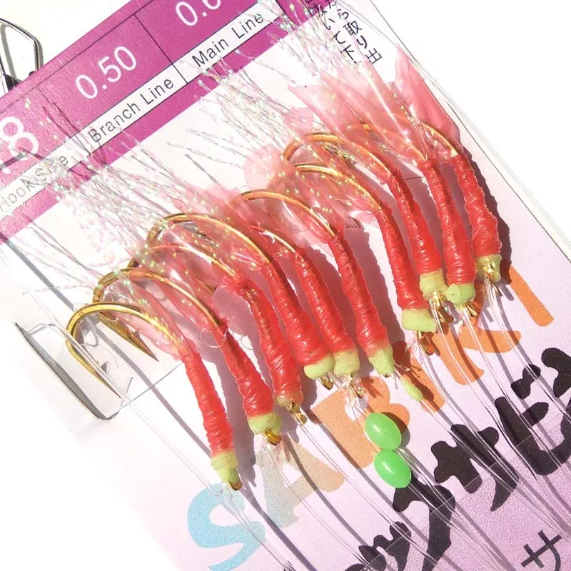 10 упаковок 4#6#8#10#12#14#16#18# ribbonfish приманка Сабики Осьминог Сабики креветки Сабики буровые установки