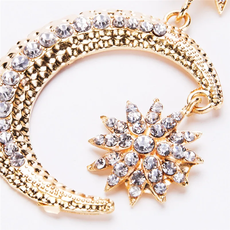 Женские серьги гвоздики золотистого цвета Луна ADOLPH ювелирные изделия