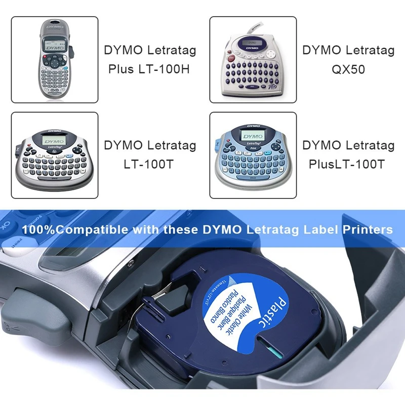 Unistar совместимая этикетка кассета для DYMO LetraTag Refills 91331 белая пластиковая лента 12