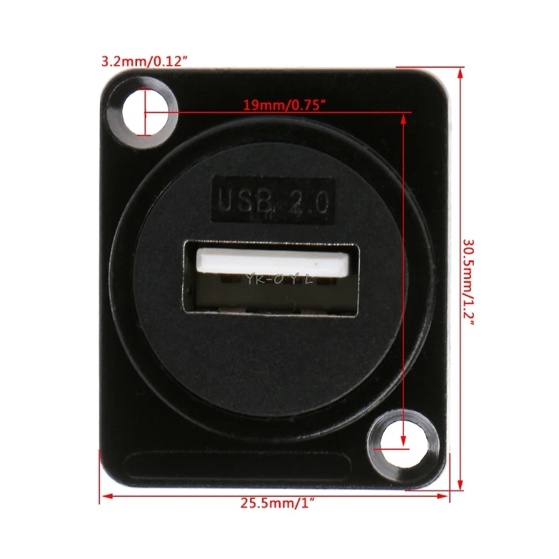 Металлический USB 2 0 3 D Тип гнездовой разъем для подключения к гнезду Панель