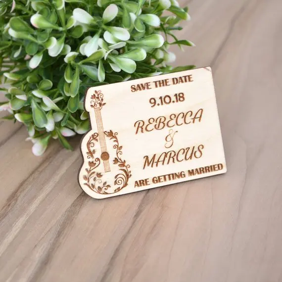 Свадебные магниты сохраняют дату таможенные для даты в рустикальном стиле