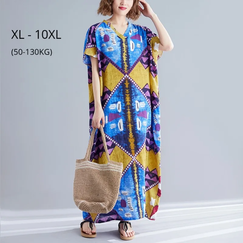 Модные женские туфли смешанный хлопок летнее платье Винтаж печатных Boho стиль
