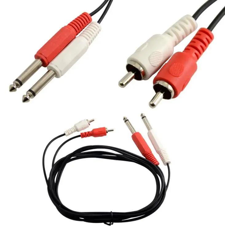 LBSC 1/4&quot 2 Dual 6.35mm Mono Male to RCA AUX Audio Convertor Adapter Cable 1.8m | Электроника