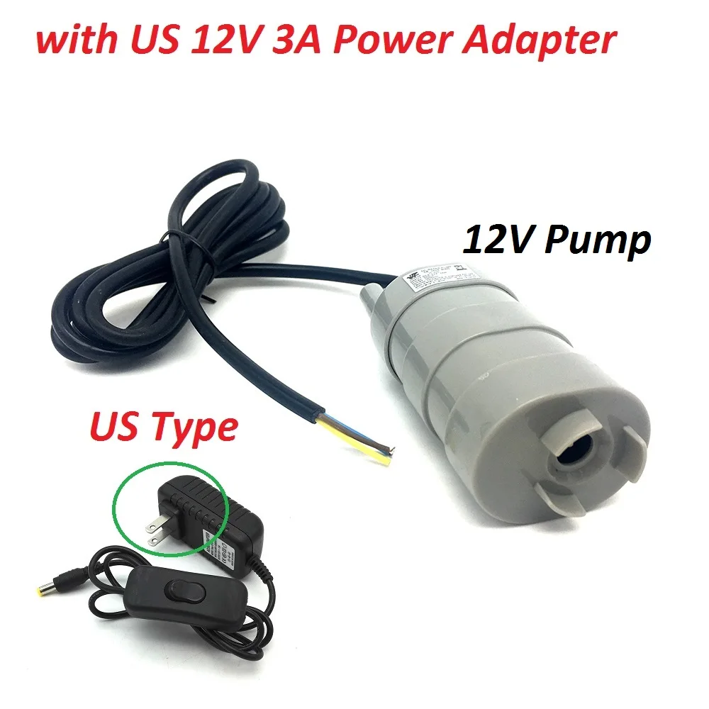 Black with US12V3A Jovtop JT-550 DC 12V 24V 1000L/ч максимальный расход погружной водяной насос - Напряжение: Black with US12V3A