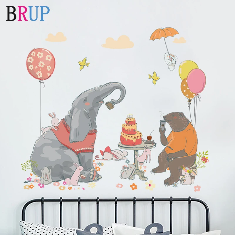 Мультяшные милые фотообои для детской комнаты гостиной настенные наклейки