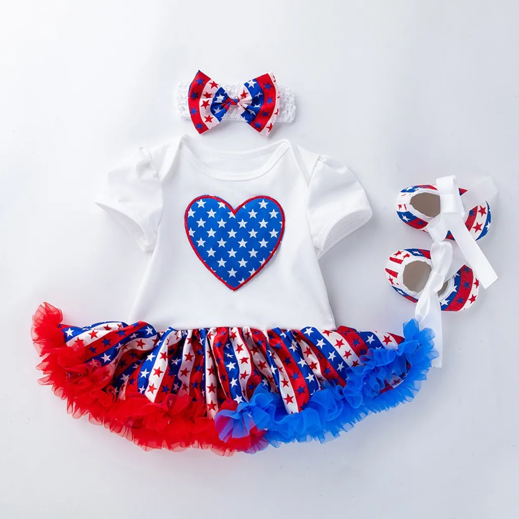 Модный комплект для малышей платье с короткими рукавами и принтом звезд