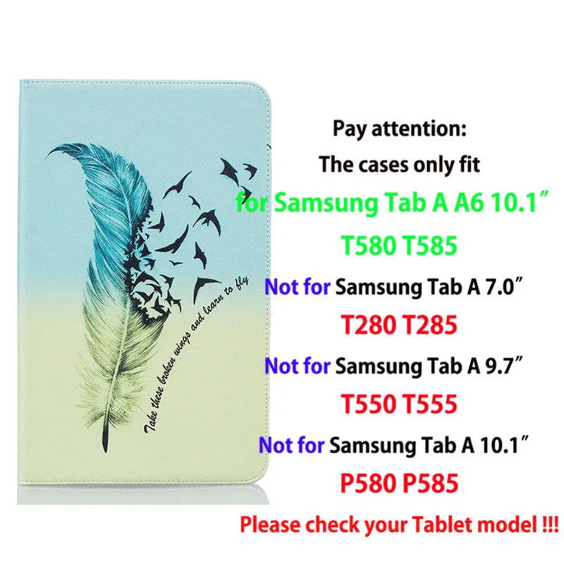 Модный чехол с рисунком для samsung Galaxy Tab A, A6, 10,1,, T580, T585, T580N, чехол, подставка для планшета, кожаный чехол+ стилус+ пленка - Цвет: L004