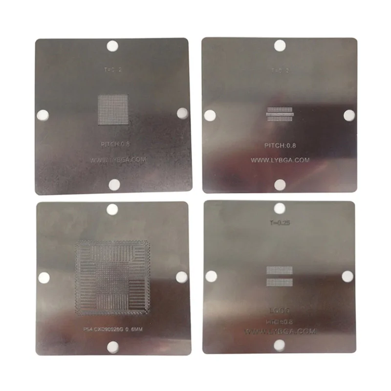 4 шт./компл. 80x80 мм 80*80 bga трафаретов припой мяч стали шаблон для PS4 BGA IC reball