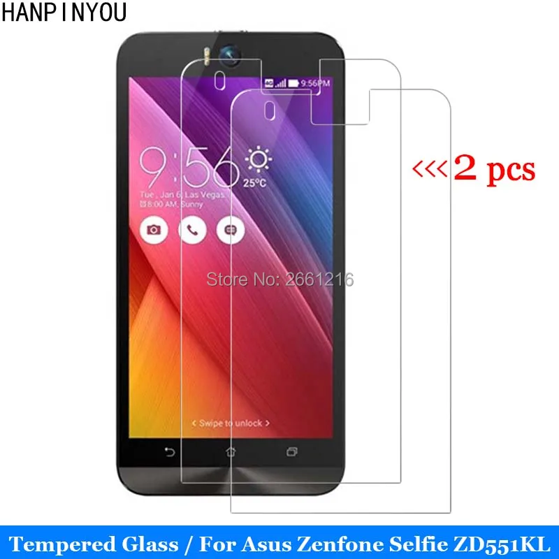 2 шт./лот для Asus Selfie ZD551KL закаленное стекло 9H 2.5D Премиум Защитная пленка экрана Zenfone