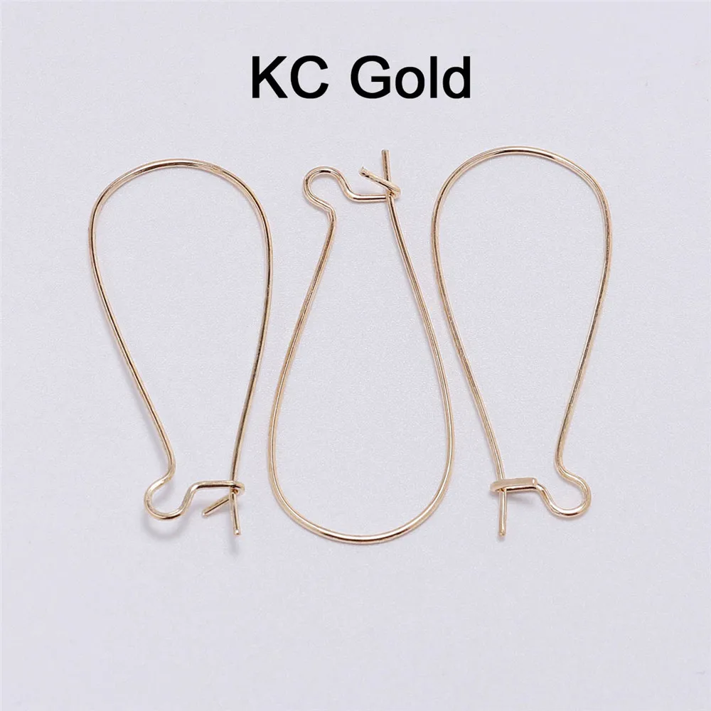 KC gold Color 50 шт/лот сплав уха провода французский стиль почек ушной провод Крючок сережки, фурнитура для DIY ювелирные изделия, серьги ручной работы решений - Цвет: KC gold Color